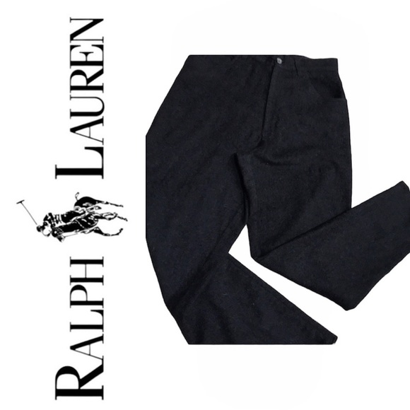 Vintage Lauren Ralph Lauren Wool Trousers Classic 5 Pocket Charcoal Gray Y2K - Picture 5 of 15
